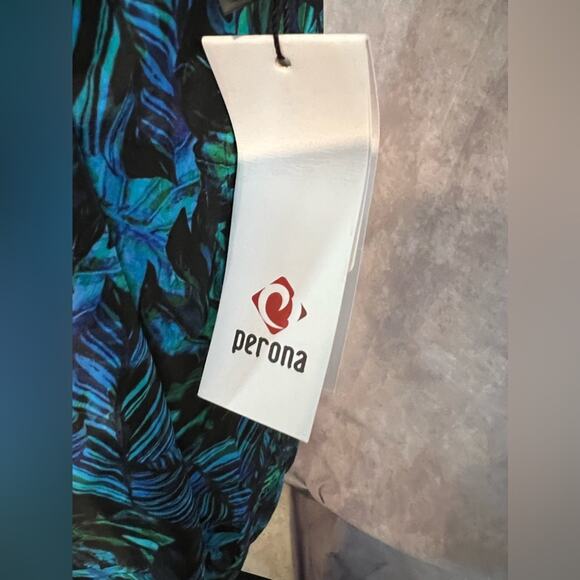 NEW PERONA Women's Plus Size One Piece Twist Wrap Top Swimsuit Bathing Suit 20W - Picture 5 of 11